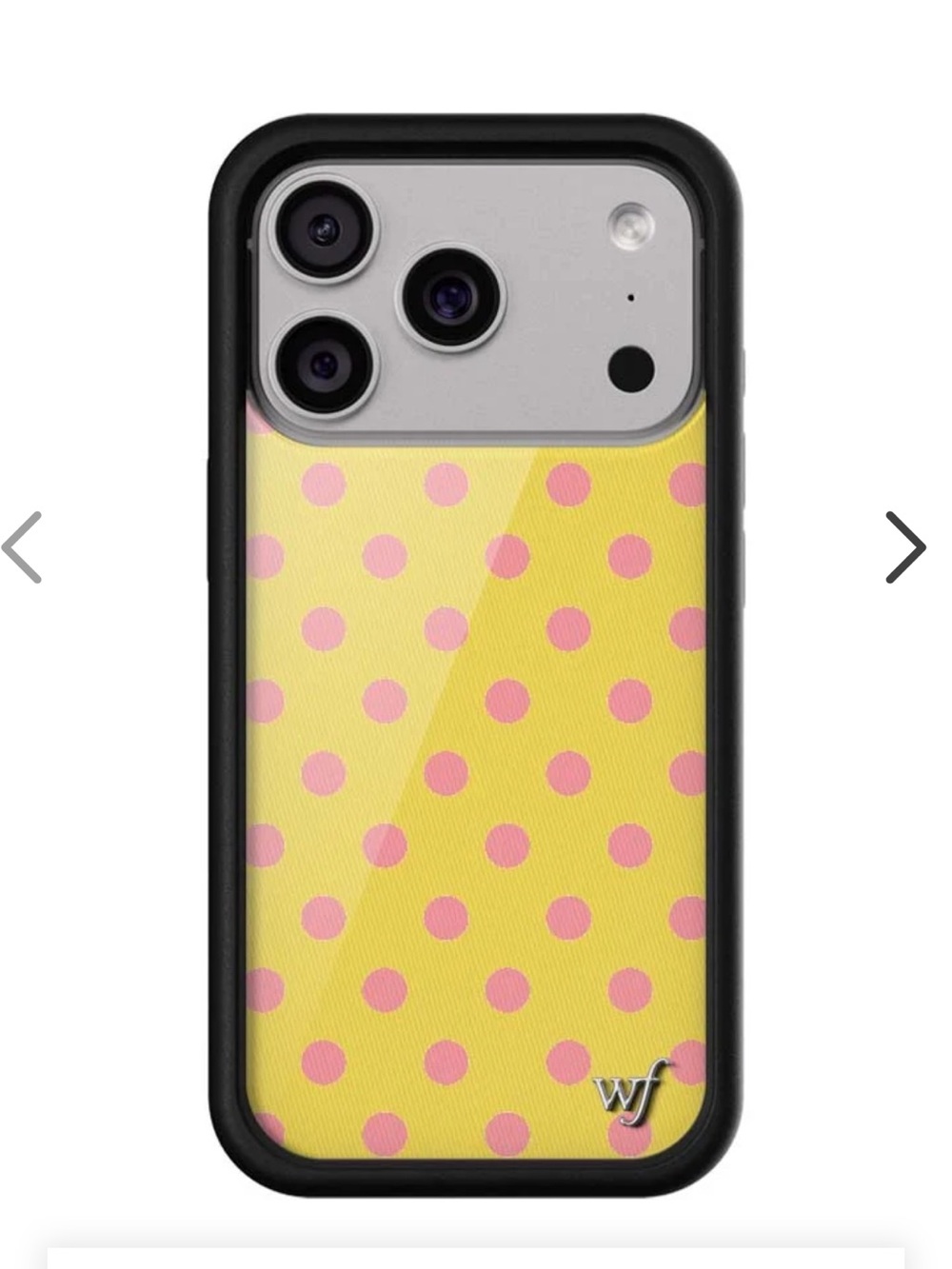 Wildflowers Yellow and Pink Polka Dot iPhone Case with Black Bumper
